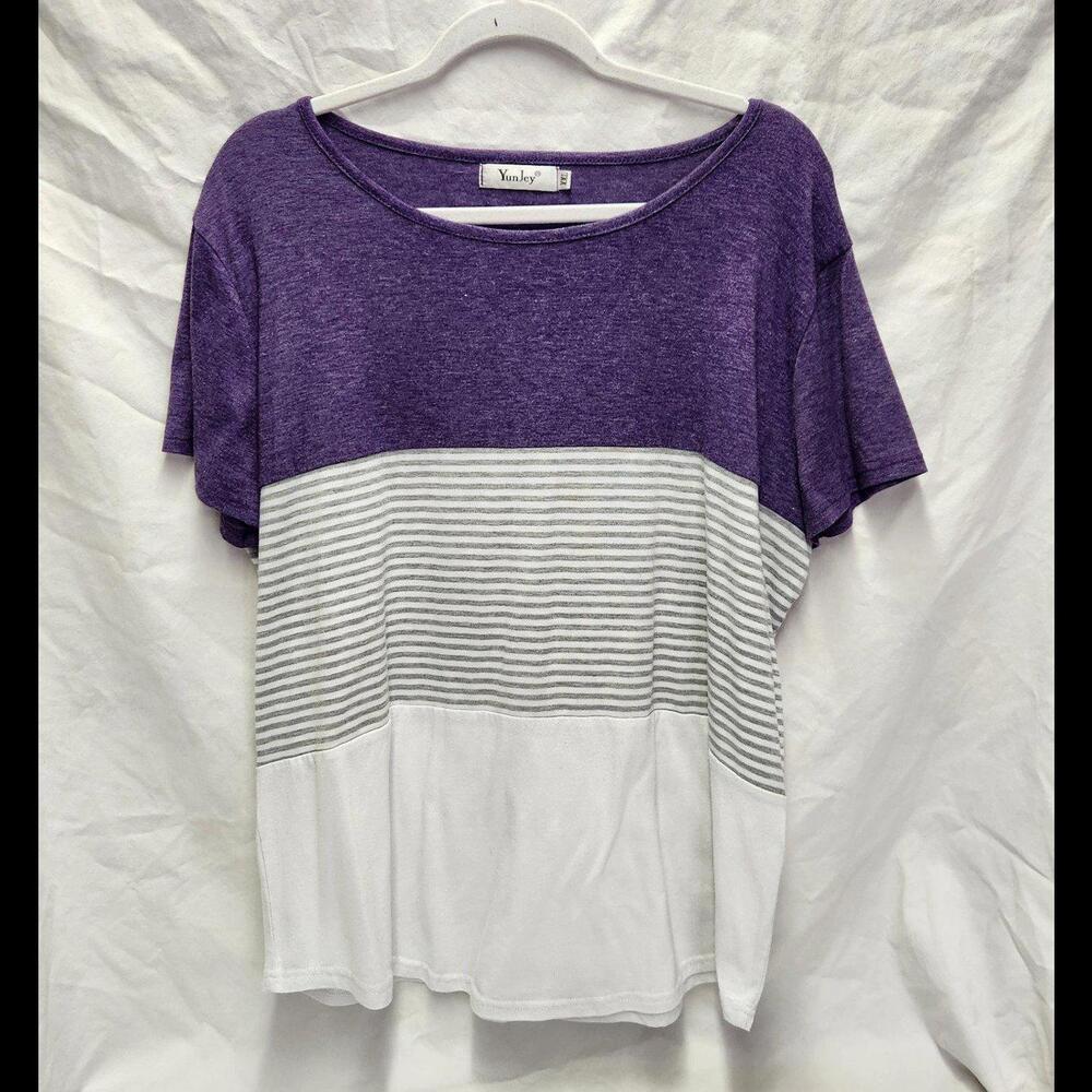 Womens YunJey Purple & White Top